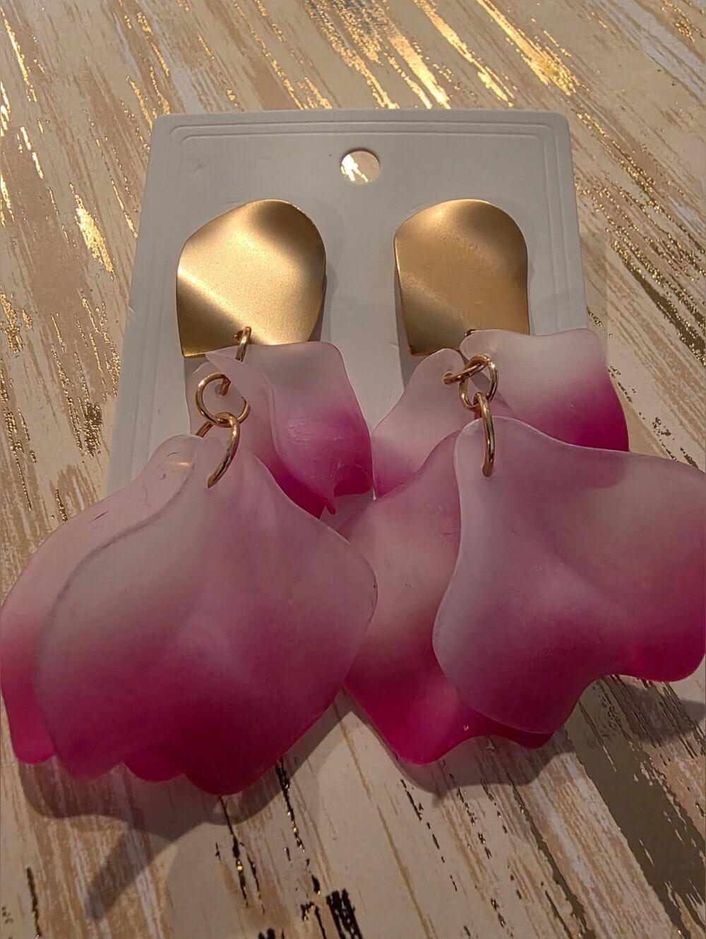 New! Pink Ombre Petal Drop Earrings • NWT (Ga2)